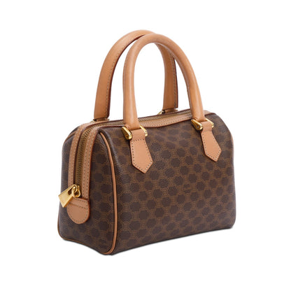Celine Brown Triomphe Canvas Small Boston Bag