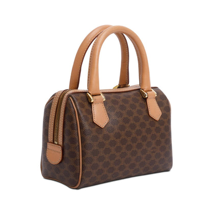 Celine Brown Triomphe Canvas Small Boston Bag