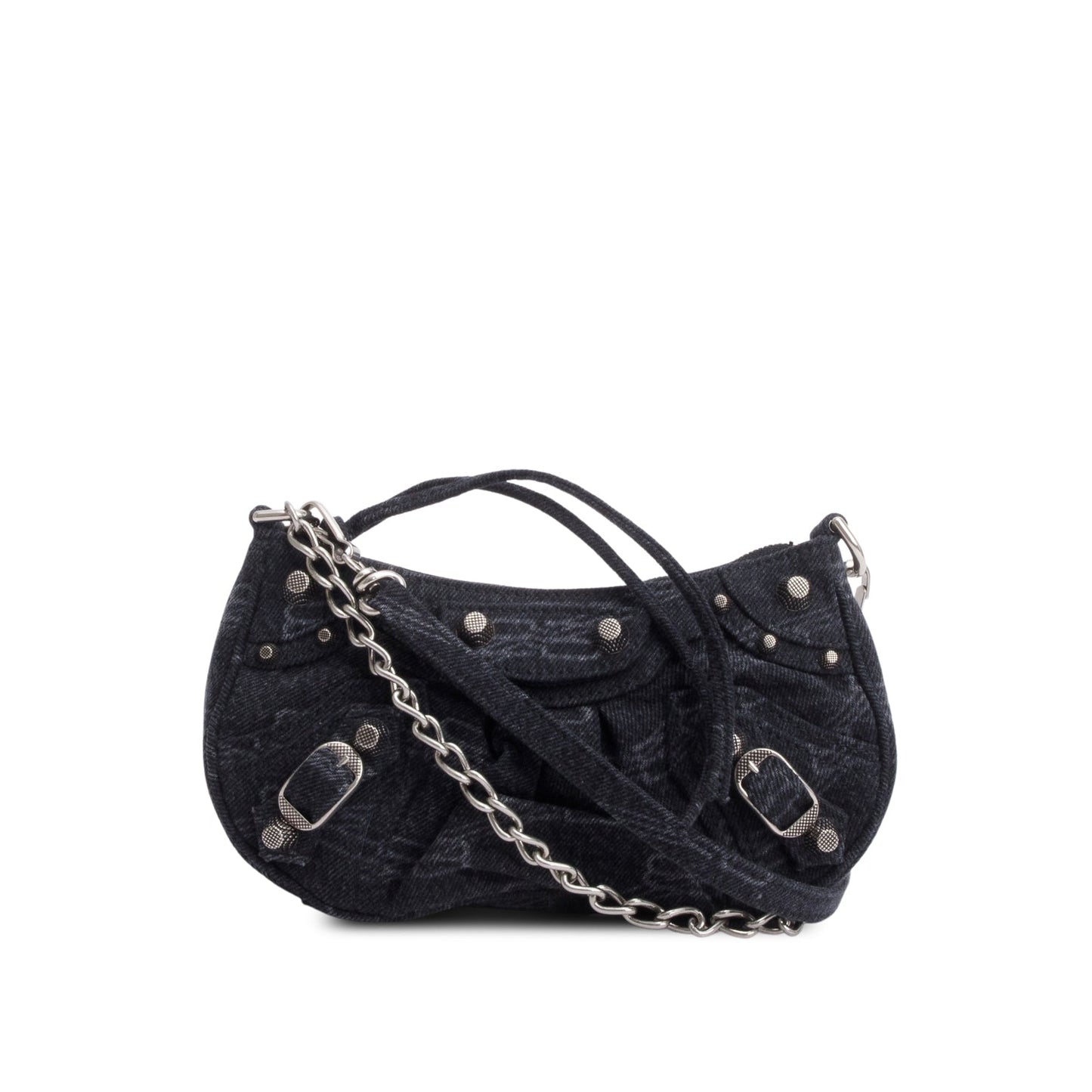 Balenciaga Black BB Denim Mini Le Cagole Crossbody