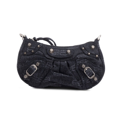 Balenciaga Black BB Denim Mini Le Cagole Crossbody