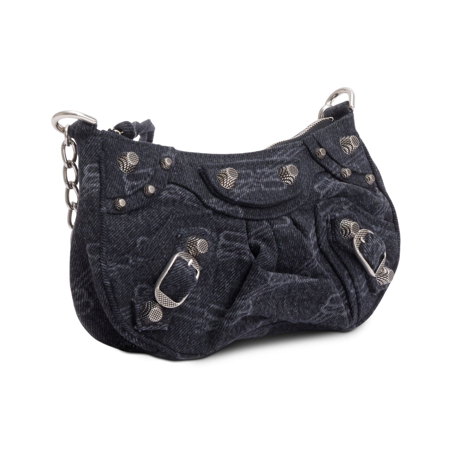 Balenciaga Black BB Denim Mini Le Cagole Crossbody