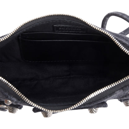 Balenciaga Black BB Denim Mini Le Cagole Crossbody