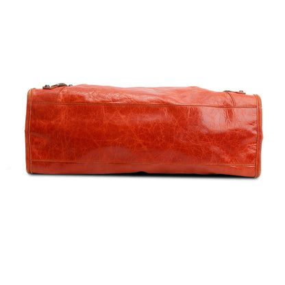 Balenciaga Orange Arena Lambskin Leather Le City Medium Bag