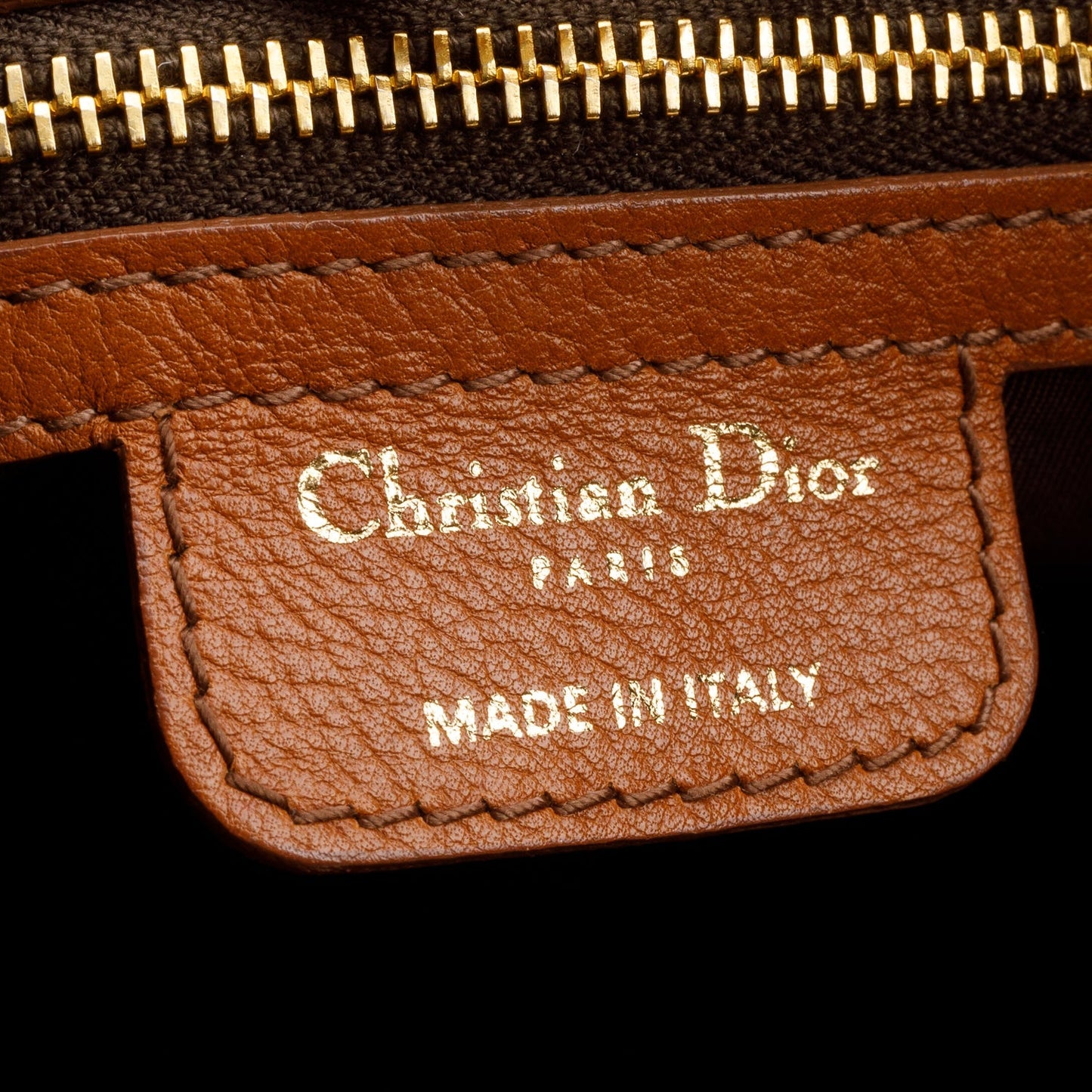 Christian Dior Brown Leather Brandy 61 Hobo