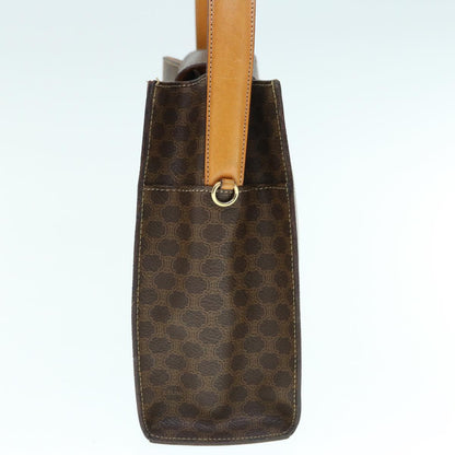 Luxury CELINE Macadam Canvas Hand Bag PVC Leather 2way Brown  62493