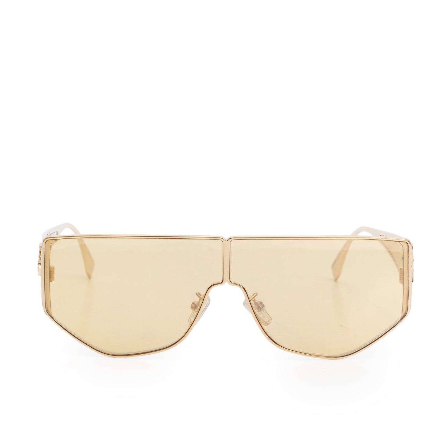 Fendi FE40051U Gold Metal Disco Geometric Shield Sunglasses