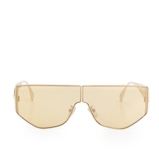 Fendi FE40051U Gold Metal Disco Geometric Shield Sunglasses