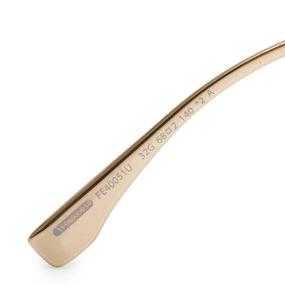 Fendi FE40051U Gold Metal Disco Geometric Shield Sunglasses