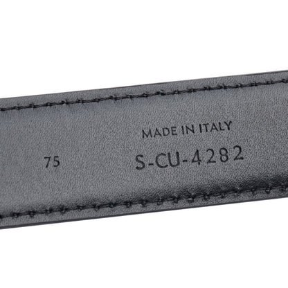 Celine 2022 Black Taurillon Leather Medium Triomphe 25 MM Belt, Size 75