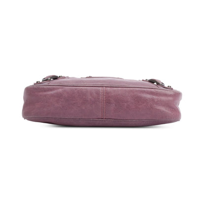 Balenciaga Purple Agneau Leather Classic Motorcycle Hip Crossbody