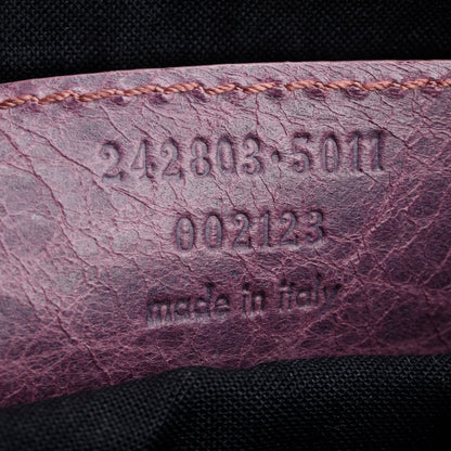 Balenciaga Purple Agneau Leather Classic Motorcycle Hip Crossbody