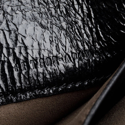 Fendi Black Leather Brown Suede FF Small Flip Bag