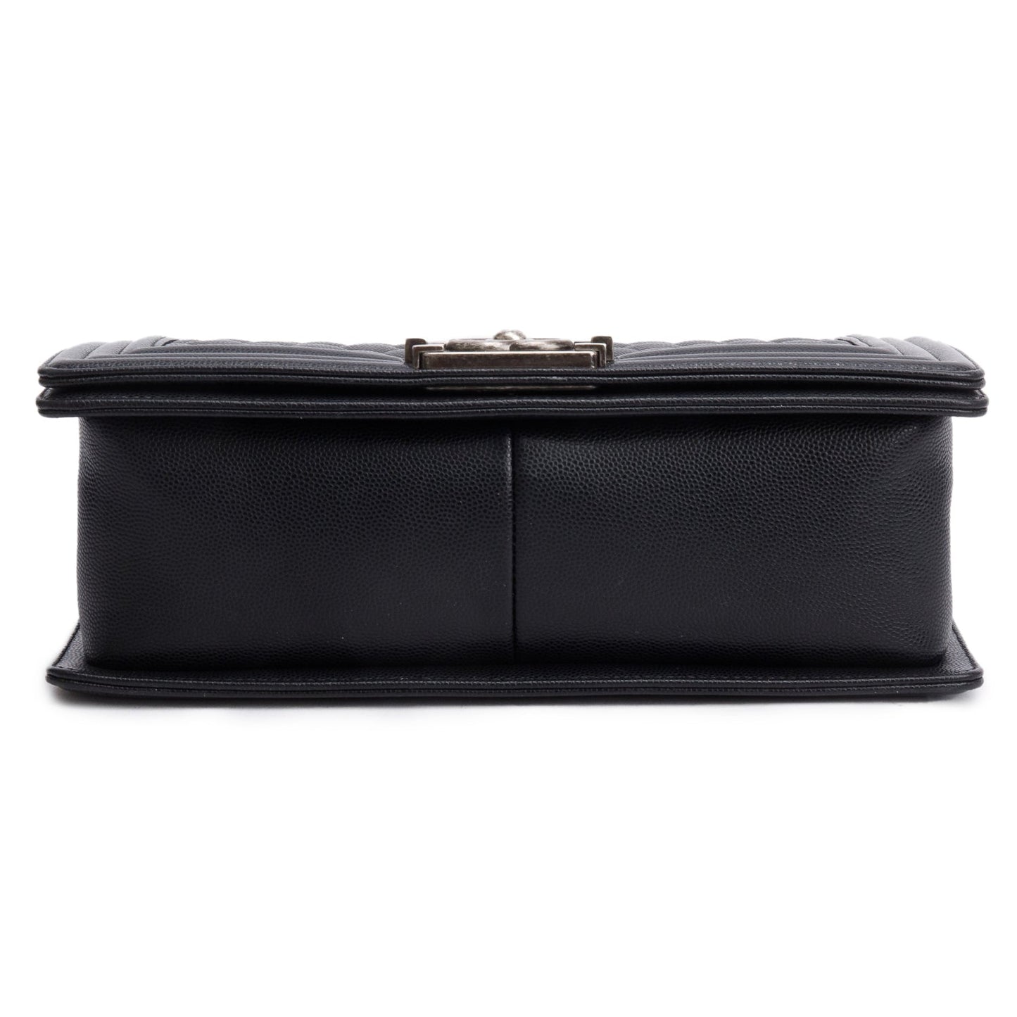 Chanel Black Quilted Caviar Leather Medium Boy Bag