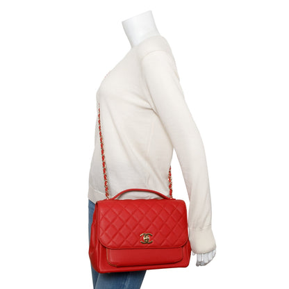 Chanel Red Caviar Leather Large Business Affinity Flap Bag