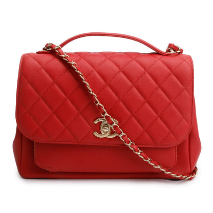 Chanel Red Caviar Leather Large Business Affinity Flap Bag