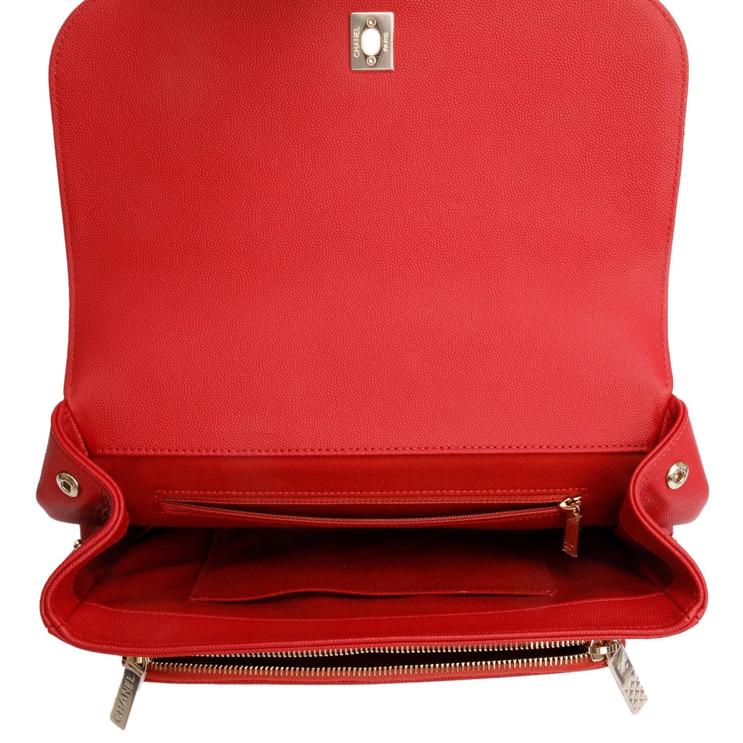Chanel Red Caviar Leather Large Business Affinity Flap Bag