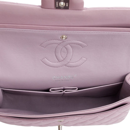 Chanel Purple Quilted Lambskin Leather Classic Medium Double Flap Bag