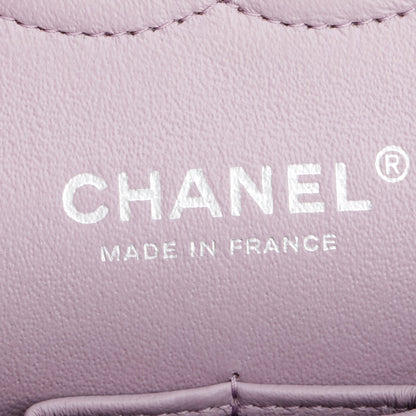 Chanel Purple Quilted Lambskin Leather Classic Medium Double Flap Bag