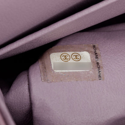 Chanel Purple Quilted Lambskin Leather Classic Medium Double Flap Bag