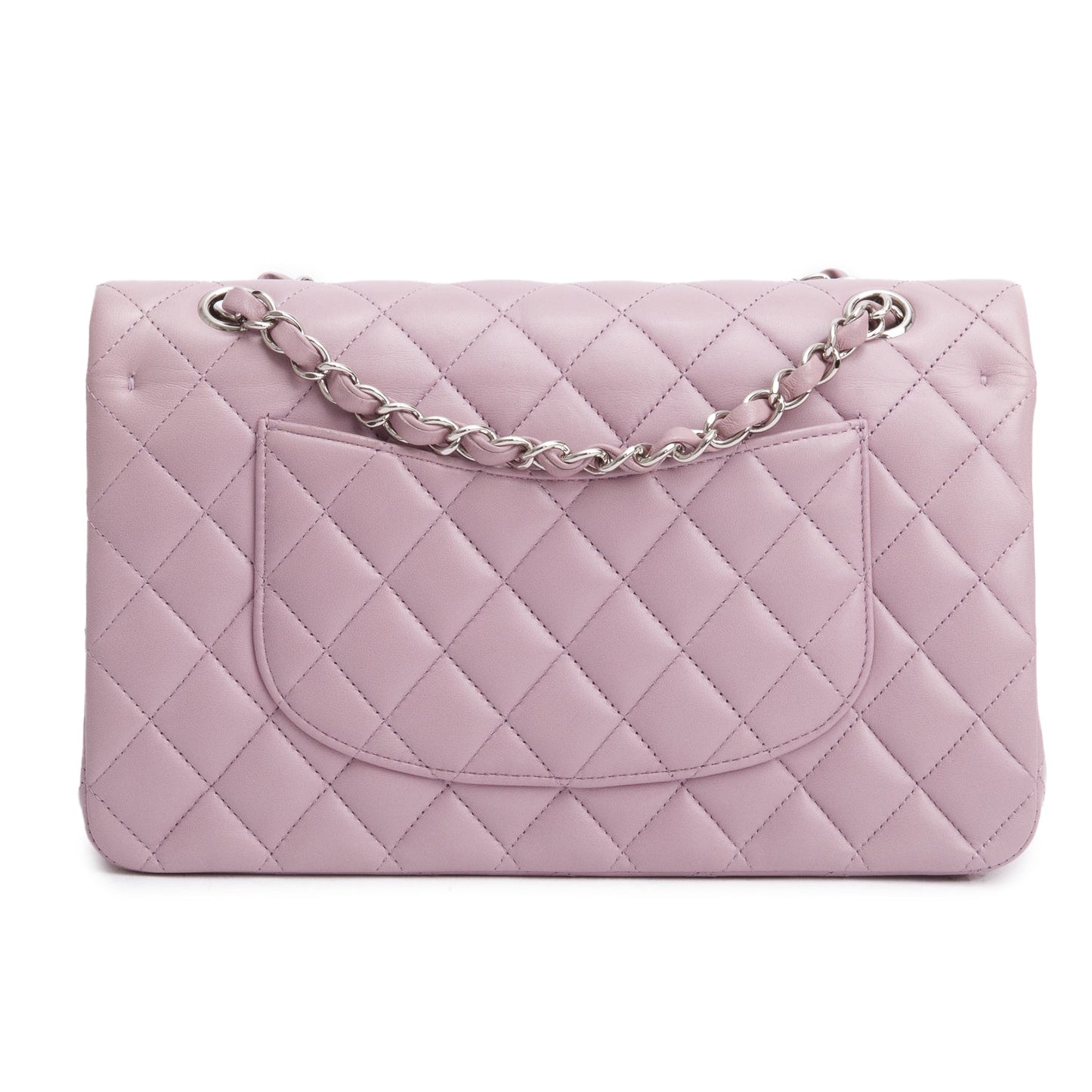 Chanel Purple Quilted Lambskin Leather Classic Medium Double Flap Bag
