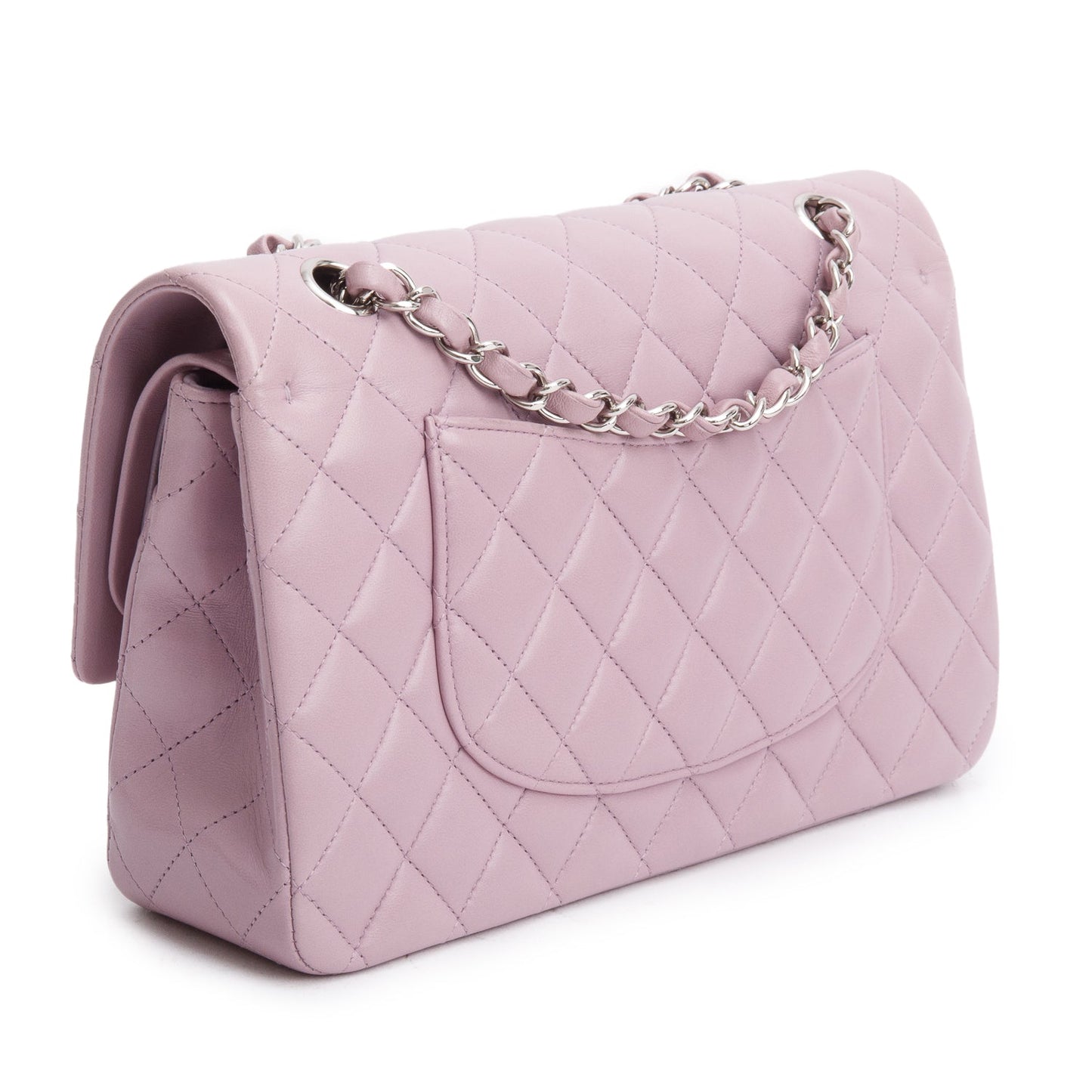 Chanel Purple Quilted Lambskin Leather Classic Medium Double Flap Bag