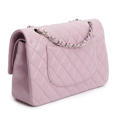 Chanel Purple Quilted Lambskin Leather Classic Medium Double Flap Bag