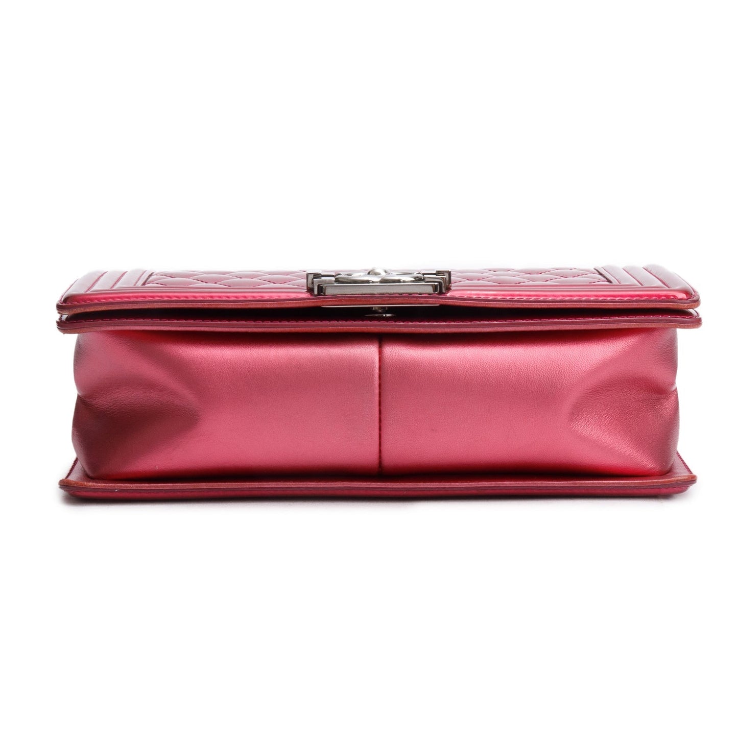 Chanel Red Patent Leather Medium Boy Bag