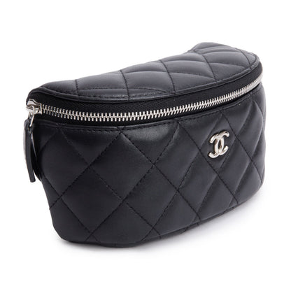 Chanel 2021 Black Quilted Lambskin Leather Classic Arm Coin Purse Pouch