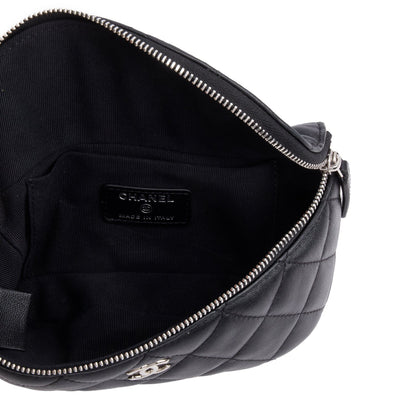 Chanel 2021 Black Quilted Lambskin Leather Classic Arm Coin Purse Pouch