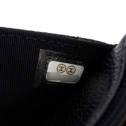 Chanel Black Quilted Caviar Leather Classic Wallet on Chain
