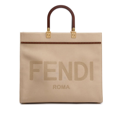 Fendi Neutral Canvas Medium Sunshine Tote Bag