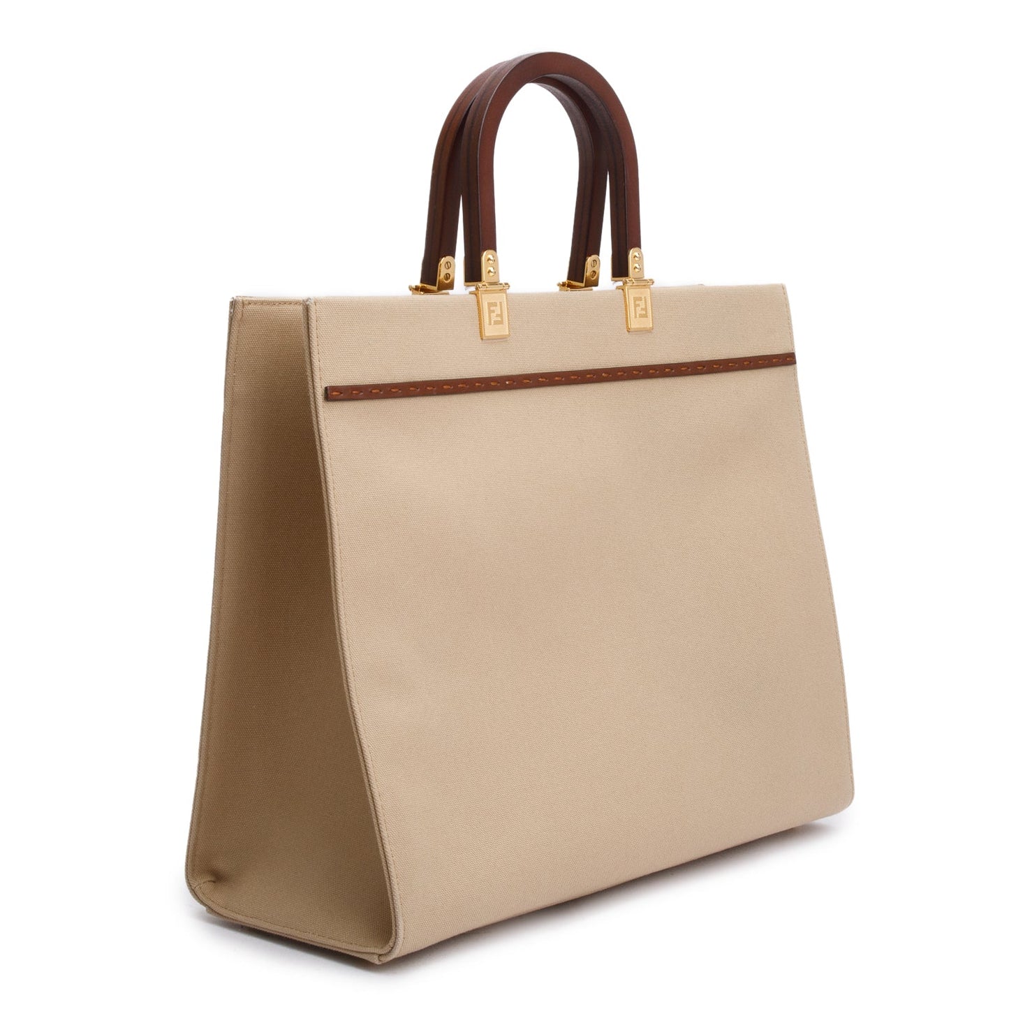 Fendi Neutral Canvas Medium Sunshine Tote Bag