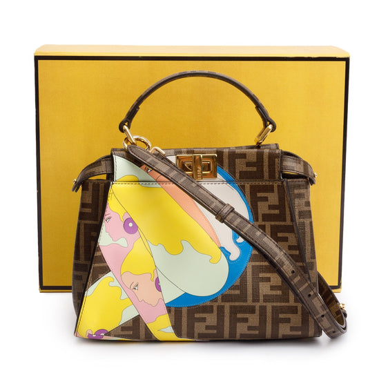 Fendi x Antonio Lopez FF Zucca Canvas Print Inlay Mini Peekaboo Bag