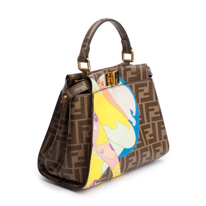 Fendi x Antonio Lopez FF Zucca Canvas Print Inlay Mini Peekaboo Bag