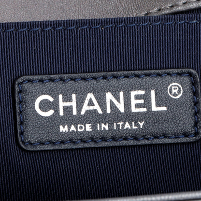 Chanel Grey Lambskin Leather Medium Cube Boy Bag