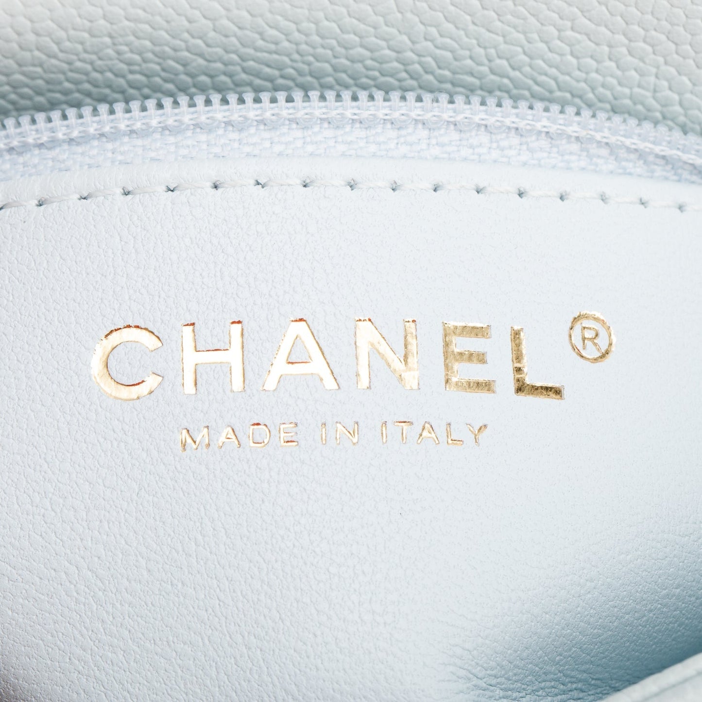 Chanel Light Blue Quilted Caviar Leather Sweetheart Square Mini Flap Bag