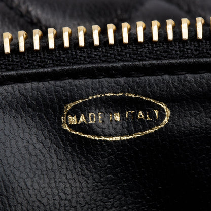 Chanel Vintage Black Quilted Lambskin Leather CC Waist Bag