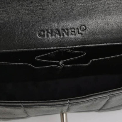 Chanel East West Chocolate Bar Black Leather Silver Hardware, 2000-2002