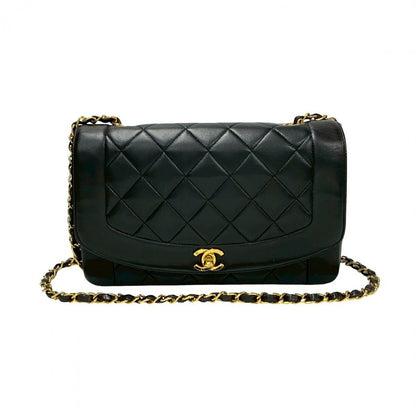 CHANEL Shoulder Bag lambskin black COCO Mark Matrasse Diana flap Women