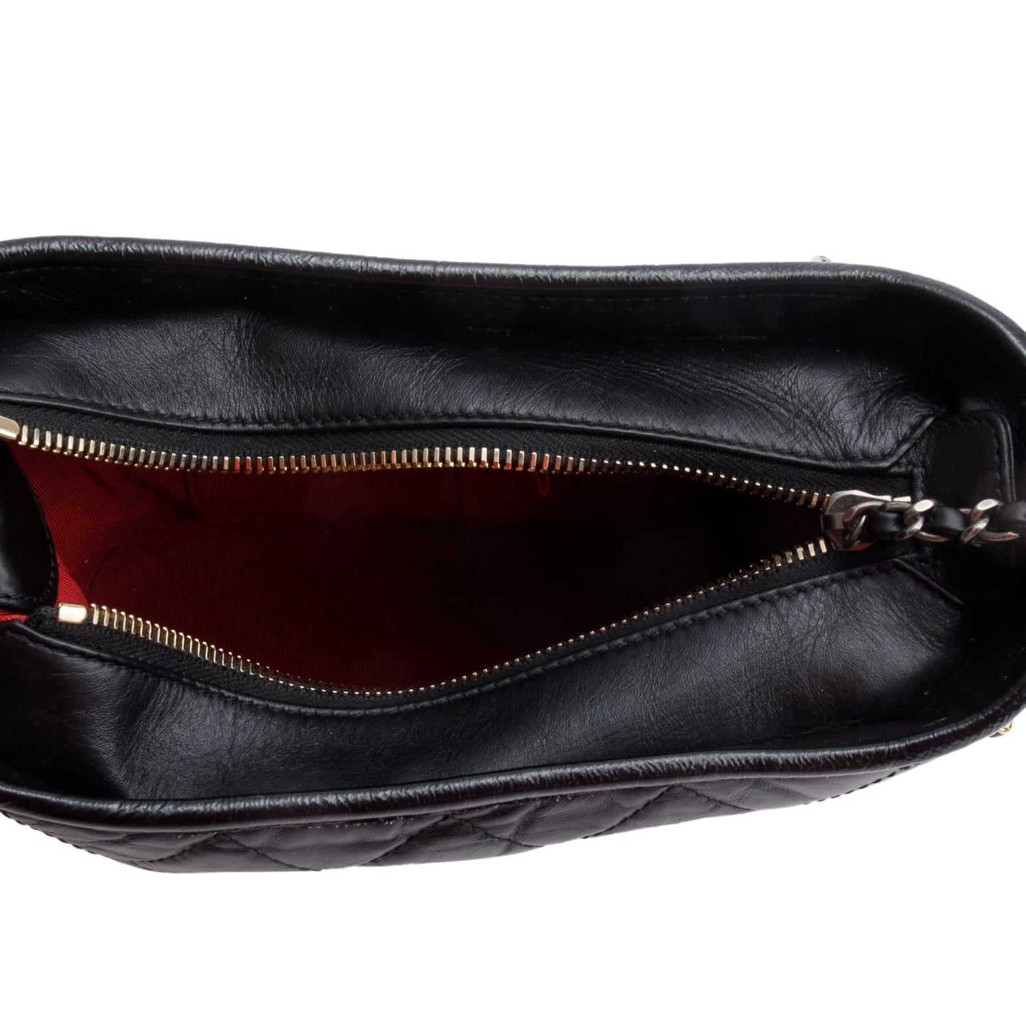 Chanel 2020 Black Aged Calfskin Leather Small Gabrielle Hobo