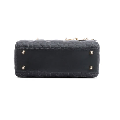 Christian Dior Grey Gradient Cannage Lambskin Leather Small Lady Dior My ABCDior Bag