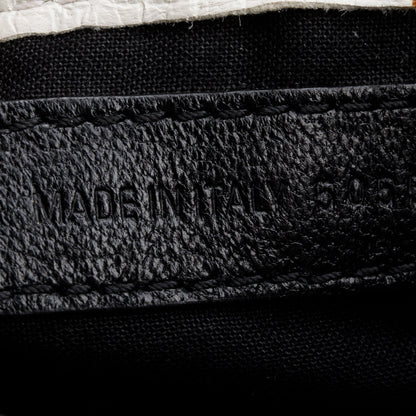 Balenciaga White Croc-Embossed Classic Nano City Bag