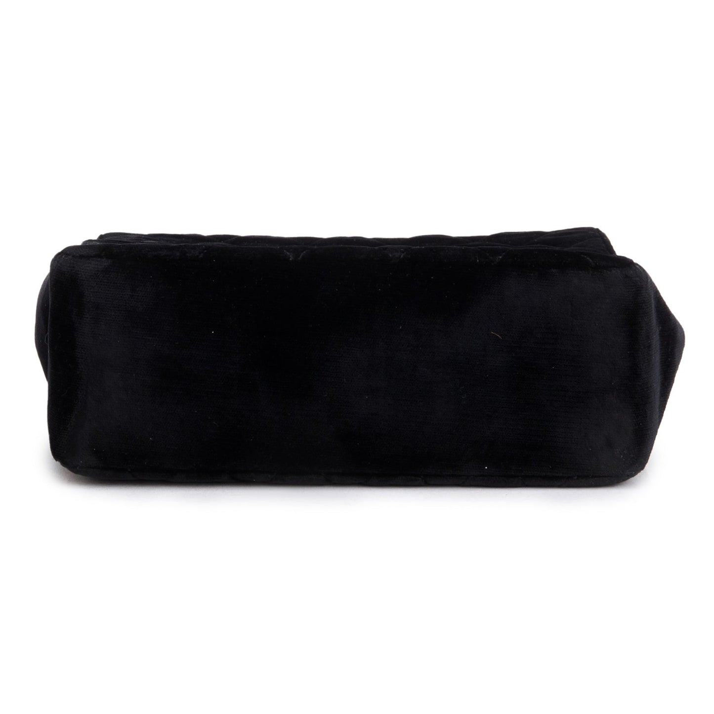 Chanel Vintage Black Quilted Velvet Small Square Single Flap Bag