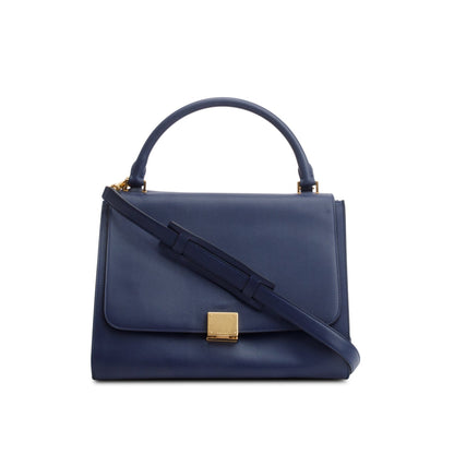 Celine Blue Calfskin Leather Medium Trapeze Bag