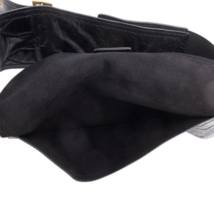 Christian Dior Black Calf Leather Saddle Waist Belt