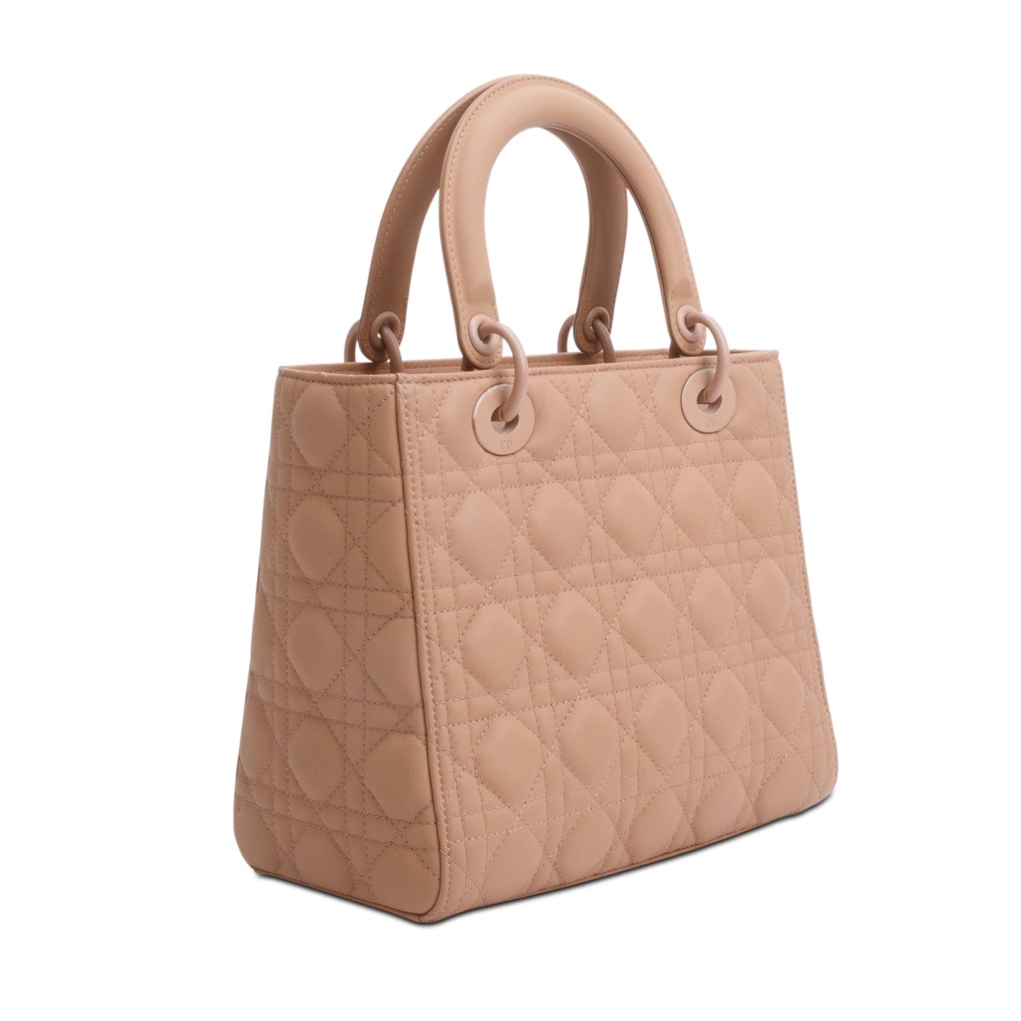 Christian Dior 2020 Blush Ultramatte Cannage Leather Medium Lady Dior Bag