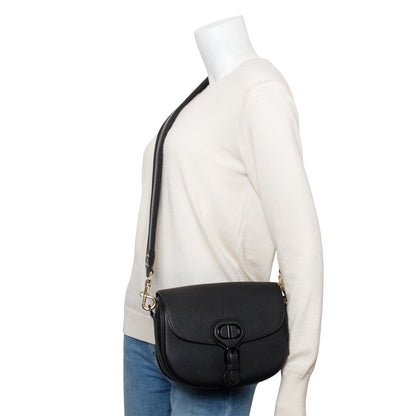 Christian Dior 2021 Black Ultramatte Leather Medium Bobby Bag