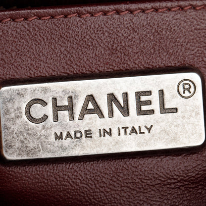 Chanel Brown Lambskin Leather Ponyhair Small Boy Bag
