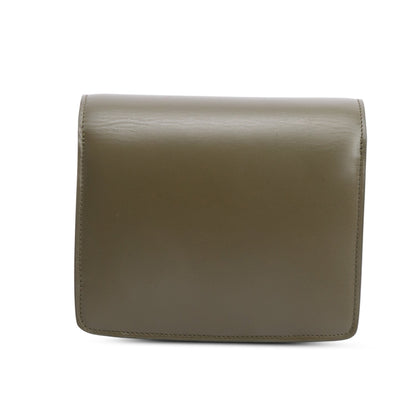 Celine Khaki Smooth Calfskin Small Classic Box Flap Bag