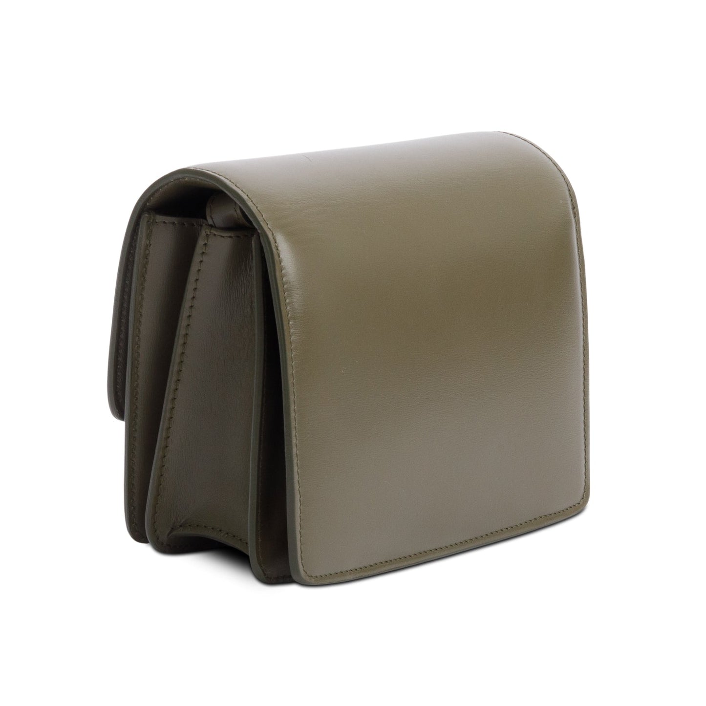 Celine Khaki Smooth Calfskin Small Classic Box Flap Bag